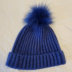 NWT - Talbots hat with Faux fur pom